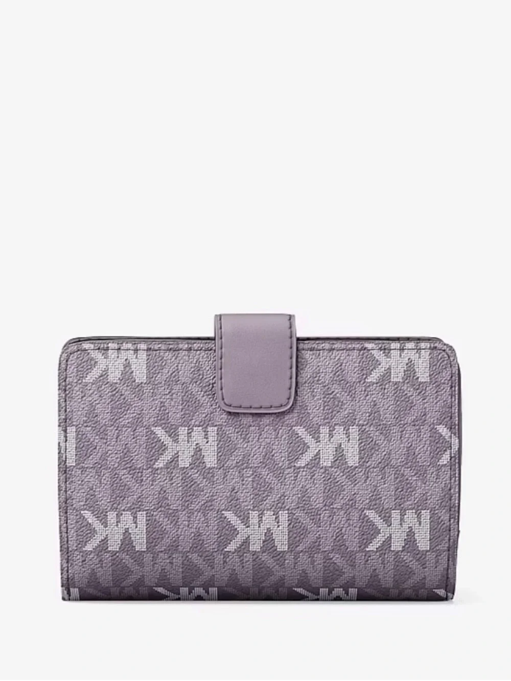 Michael Kors Jet Set Travel Med Signature Logo Central Zip Billfold Wallet Lilac